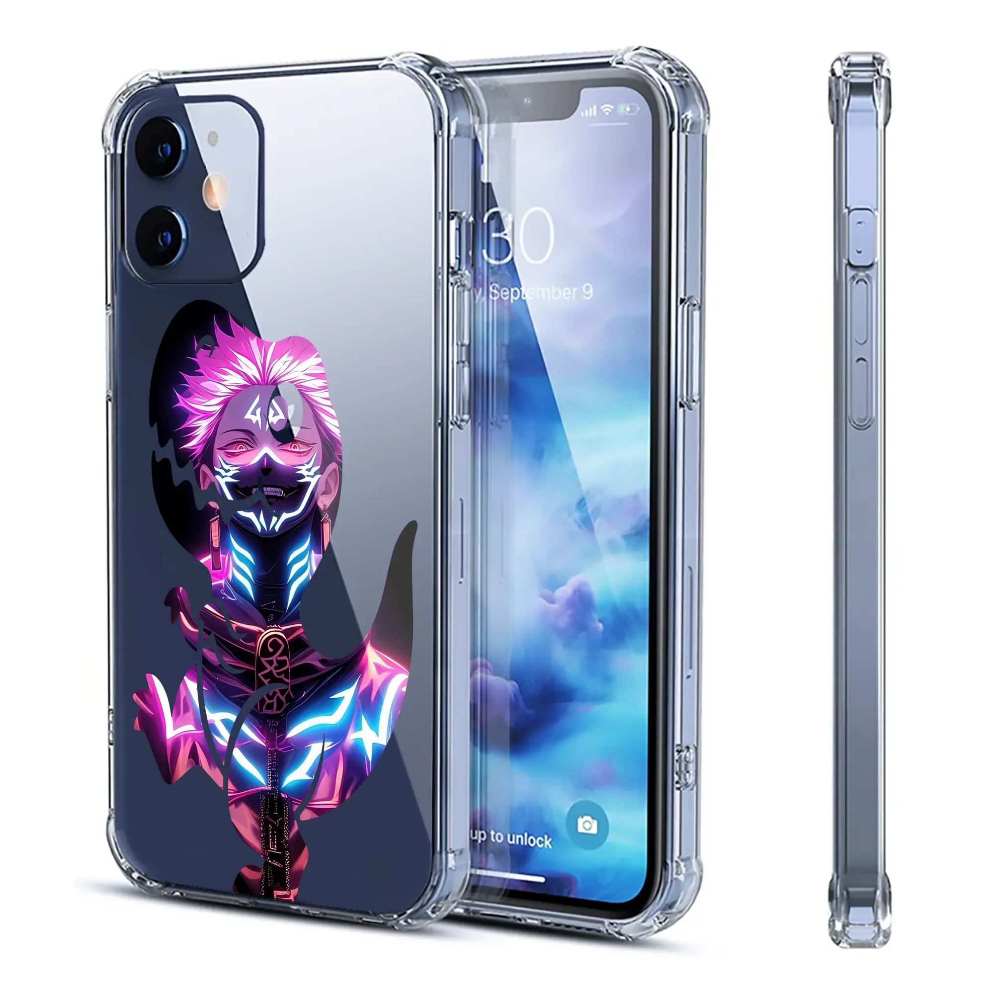 呪術廻戦 グッズ,両面宿儺 - IPhone 12シリーズ対応 ・ 透明スマホケース ・ クリアソフトケース ・ TPU素材 ・ 耐衝撃 ・ 高密着 ・ 防汚 防指紋 ・ 簡単着脱